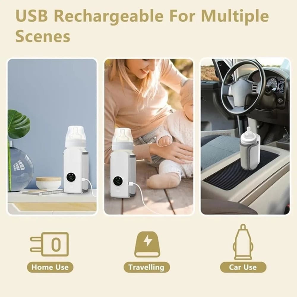 SCALDABIBERON PORTATILE RICARICABILE USB RISCALDAMENTO RAPIDO CON 6 LIVELLI DI TEMPERATURA - 5