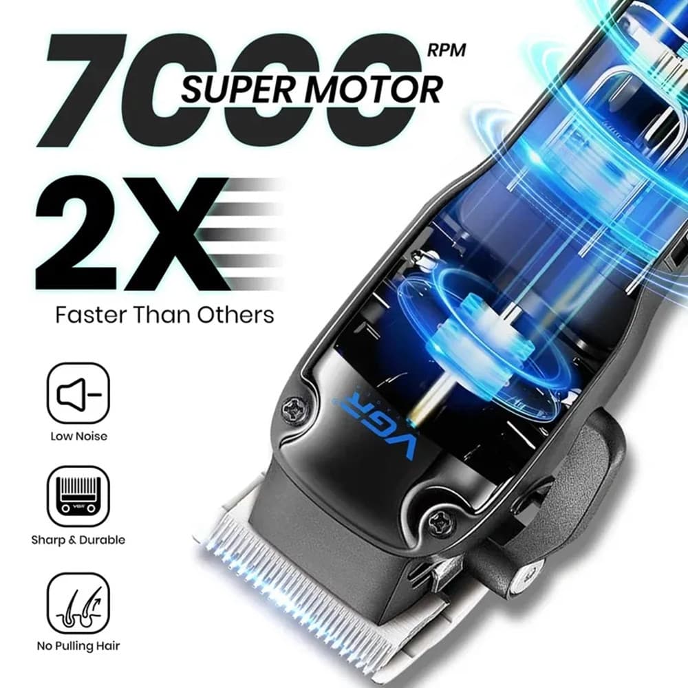 Tagliacapelli Professionale VGR V-013 Clipper Barber Trimmer Fade - 8