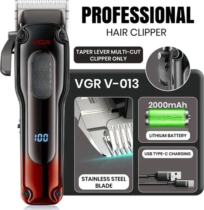 Tagliacapelli Professionale VGR V-013 Clipper Barber Trimmer Fade - 2