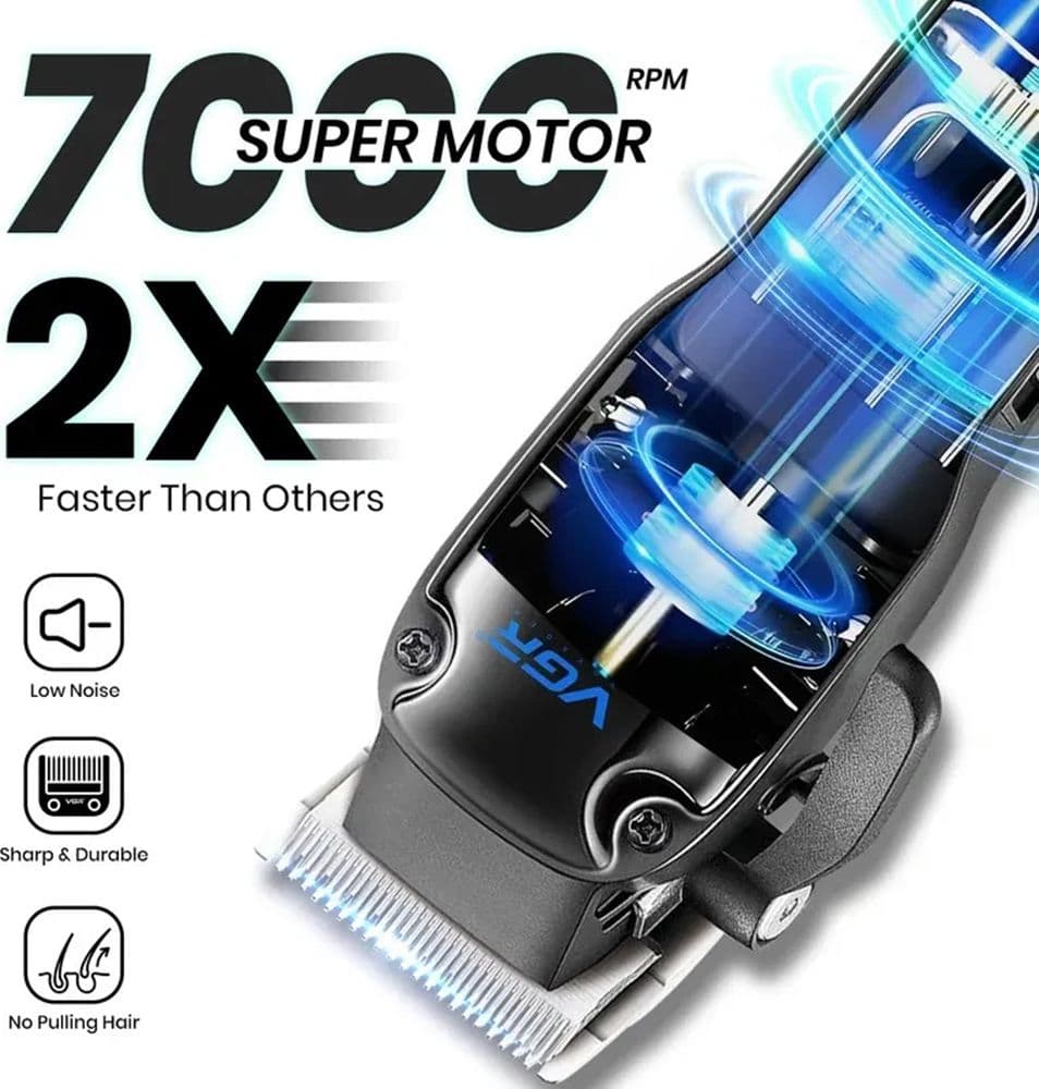 Tagliacapelli Professionale VGR V-013 Clipper Barber Trimmer Fade - 5