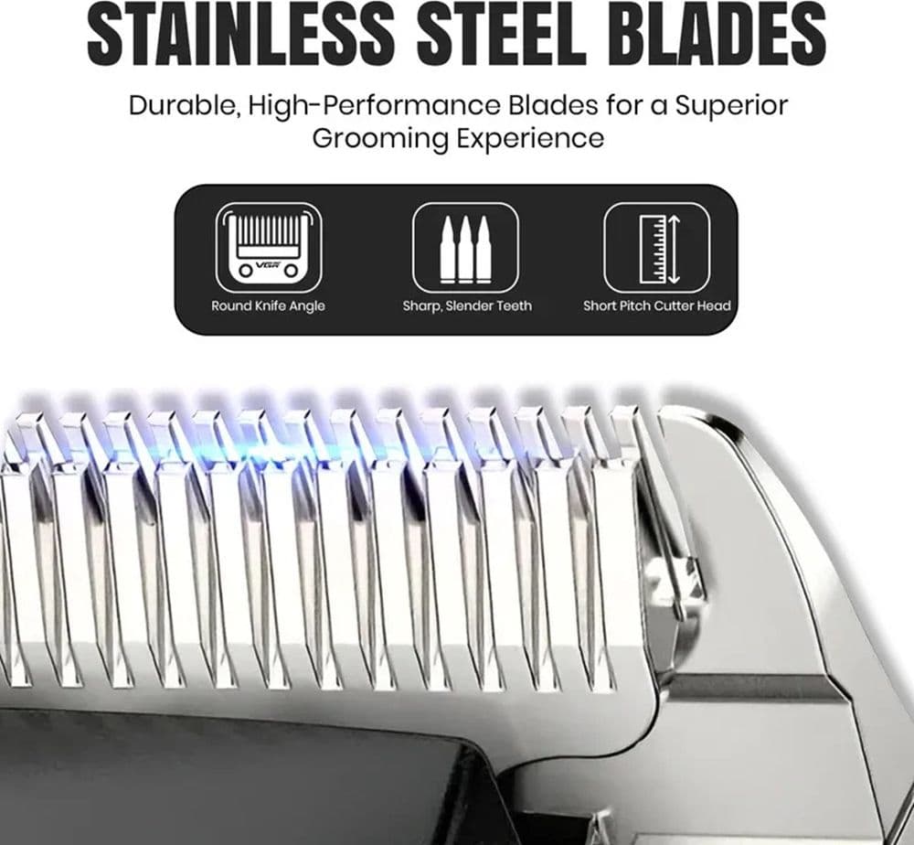 Tagliacapelli Professionale VGR V-013 Clipper Barber Trimmer Fade - 6
