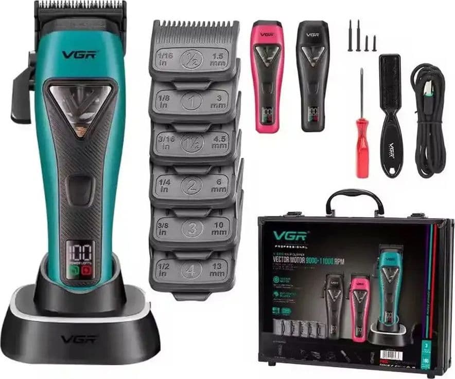 Tagliacapelli Professionale VGR V-035C – Rasoio Barber Clipper Regolabarba