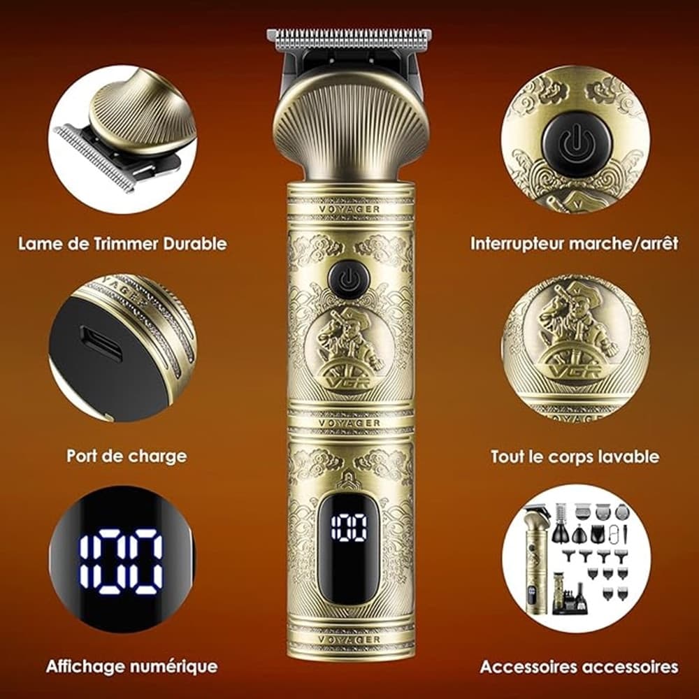 Tagliacapelli professionale VGR V-106 | Trimmer barber e regolabarba - 3