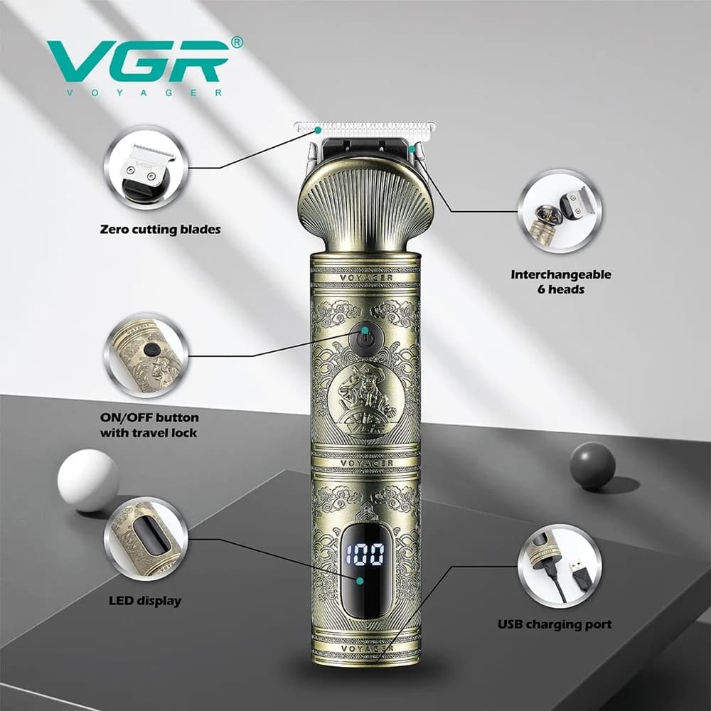 Tagliacapelli professionale VGR V-106 | Trimmer barber e regolabarba - 5