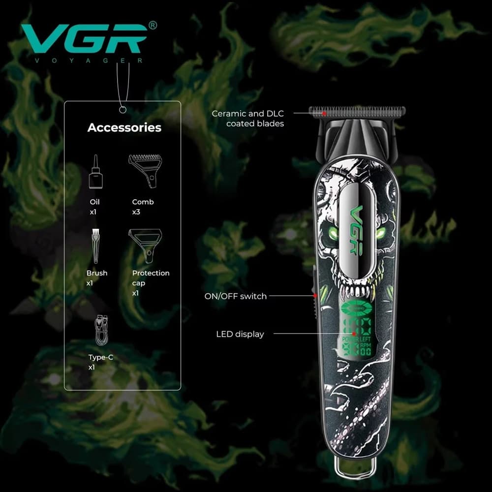 VGR V-260 Trimmer Professionale | Rasoio Tagliacapelli Barber Precisione - 7