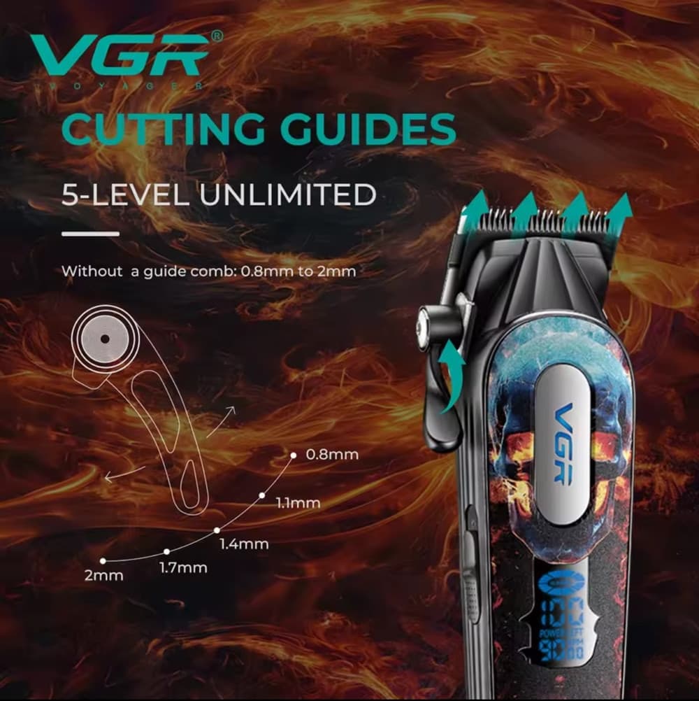 Tagliacapelli Professionale VGR V-279 Clipper Barber Fade Trimmer - 5
