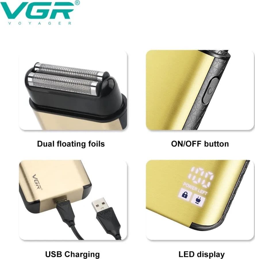 VGR V-359 Rasoio Professionale Foil Shaver Barber Tagliacapelli Regolabarba - 7
