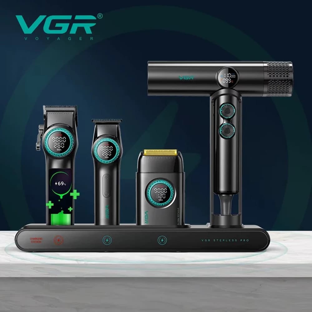 Tagliacapelli Professionale VGR 4-in-1 | Rasoio Trimmer Barber Kit Pro - 4