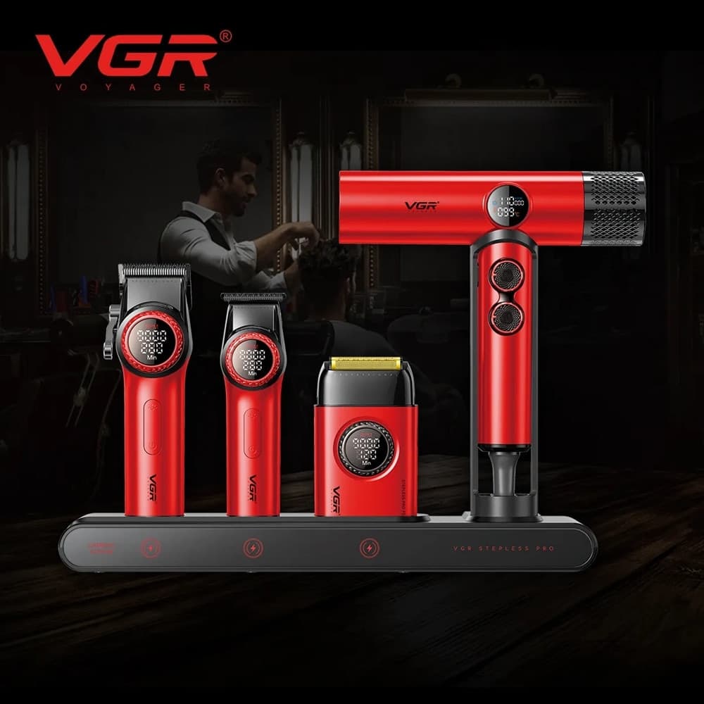 Tagliacapelli Professionale VGR 4-in-1 | Rasoio Trimmer Barber Kit Pro - 8