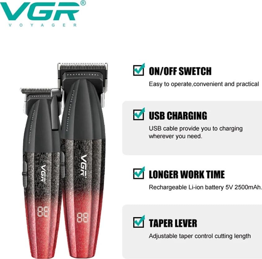 Tagliacapelli Professionale VGR V-640 S2 | Rasoio Professionale e Trimmer Barber - 7
