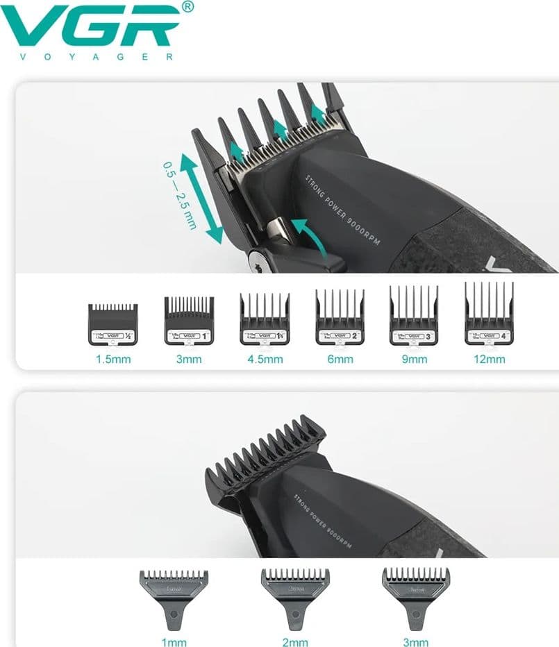 Tagliacapelli Professionale VGR V-640 S3 – Trimmer Barber 3 in 1 - 11