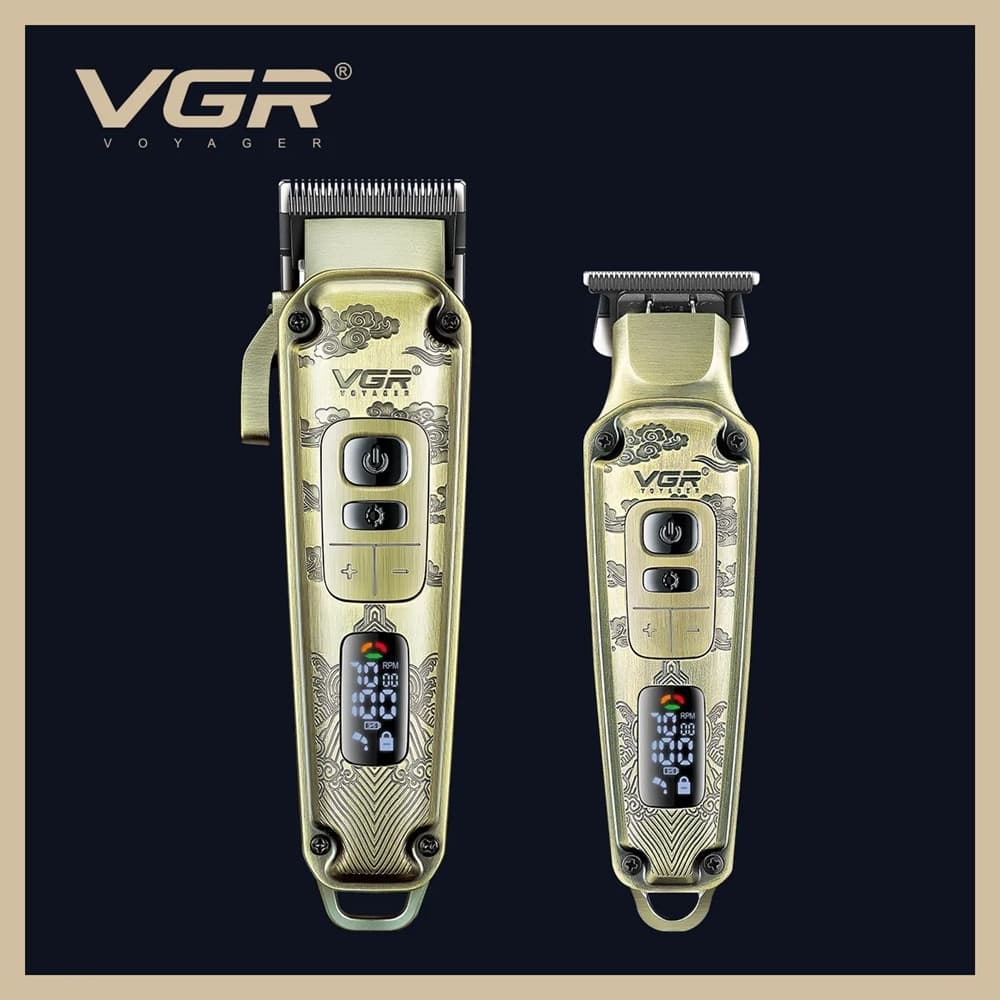 VGR V-643 Tagliacapelli Professionale + Trimmer Barber Kit 2in1 - 2