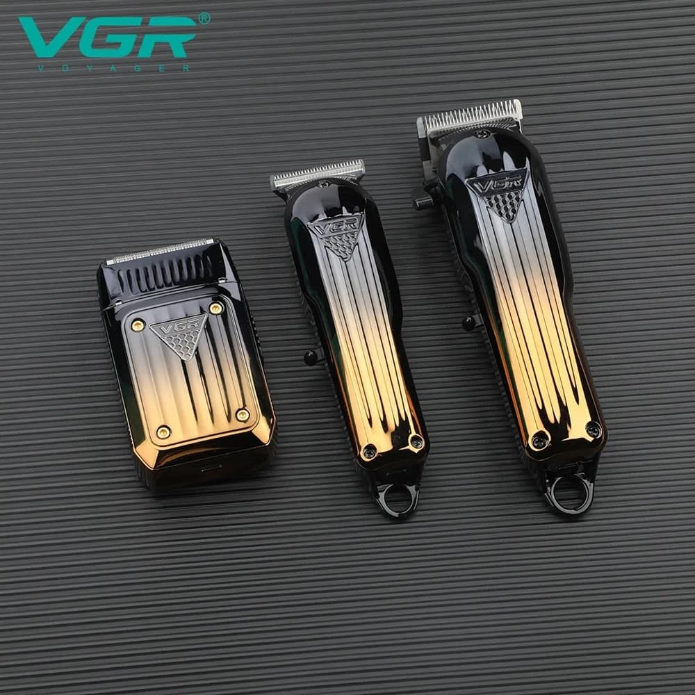 VGR V-644 Tagliacapelli Professionale Trimmer Barber Rasoio Kit 3in1 - 6