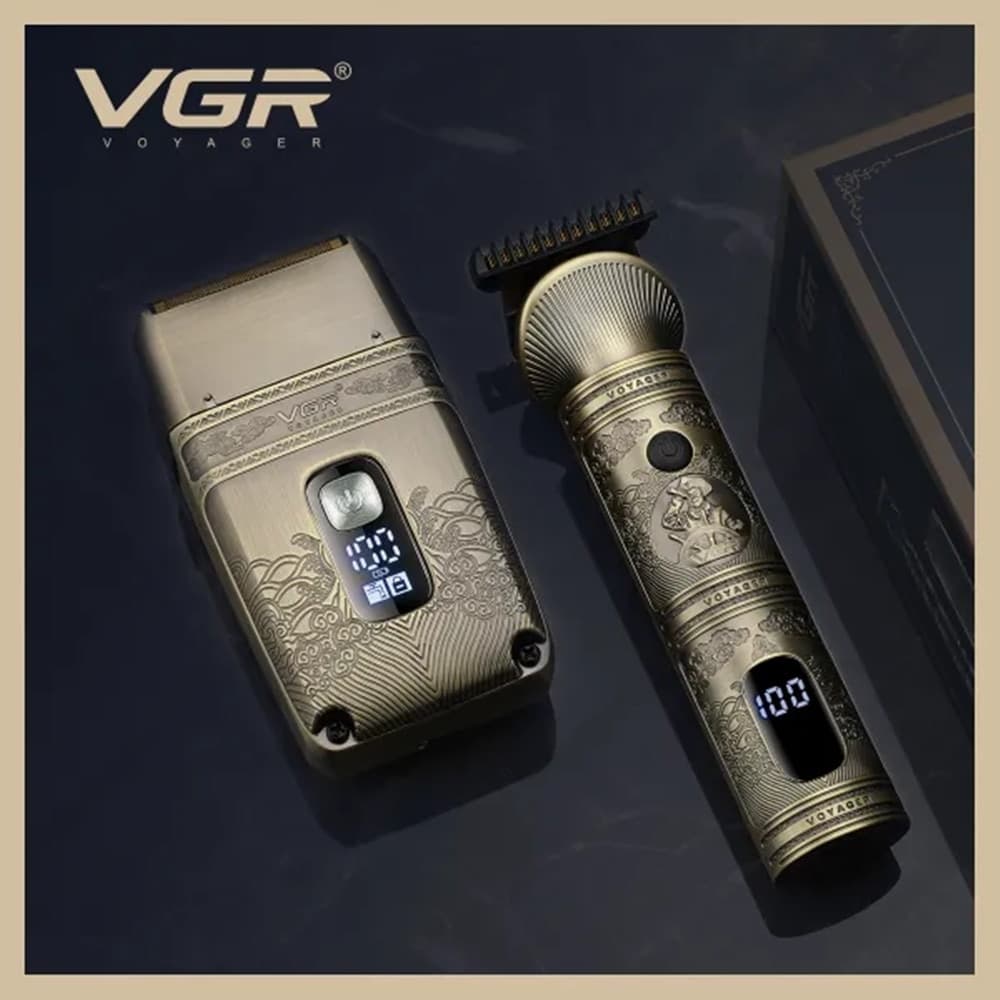 VGR V-649 Tagliacapelli Professionale + Rasoio Trimmer Barber - 2