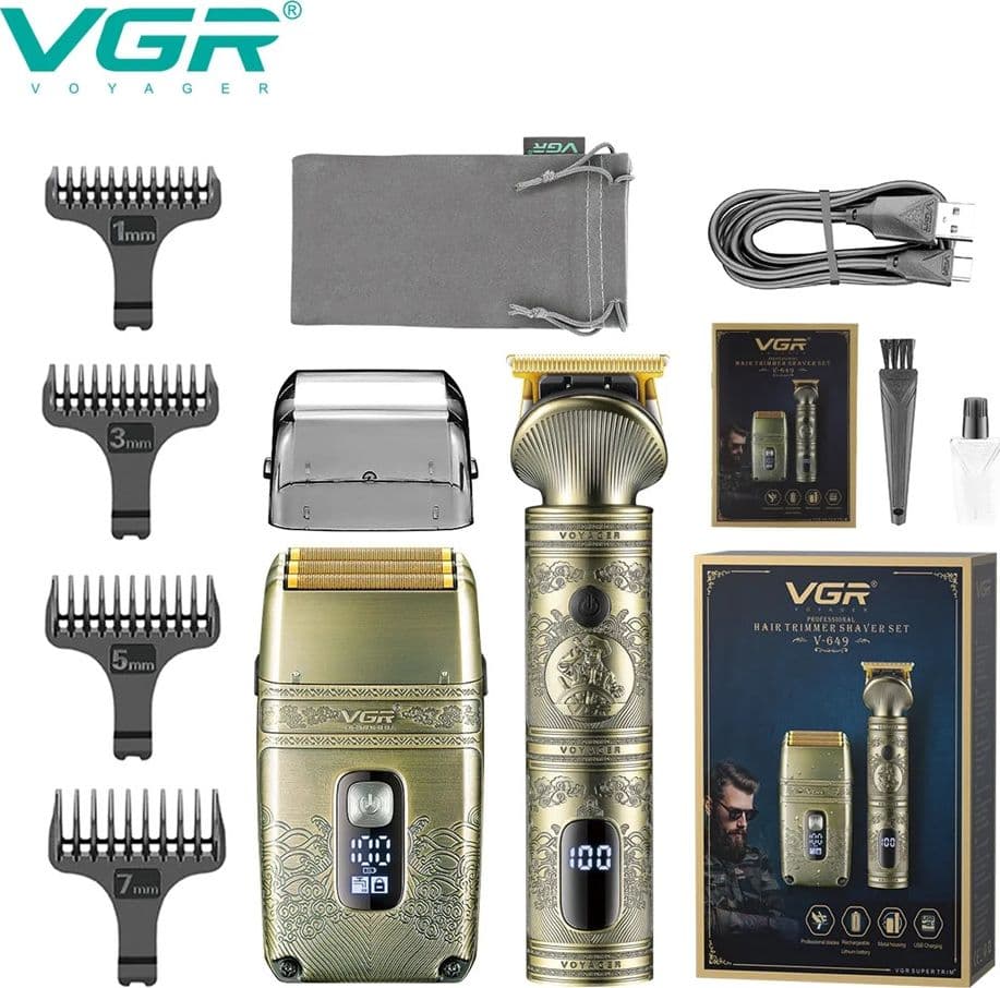 VGR V-649 Tagliacapelli Professionale + Rasoio Trimmer Barber - 3