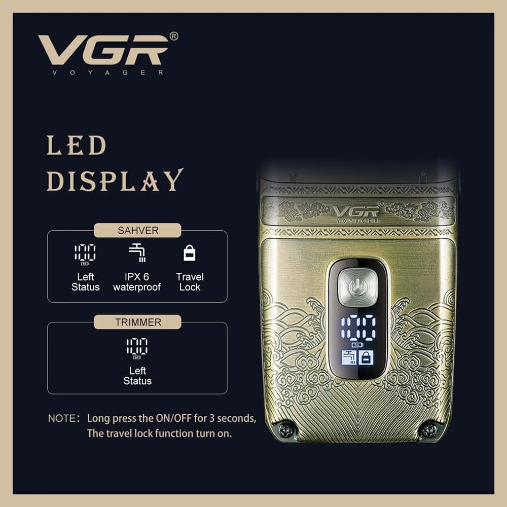 VGR V-649 Tagliacapelli Professionale + Rasoio Trimmer Barber - 7