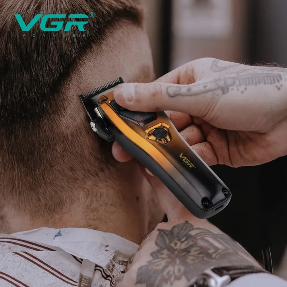 VGR V-668 Tagliacapelli Professionale Barber Clipper Fade LED - 5