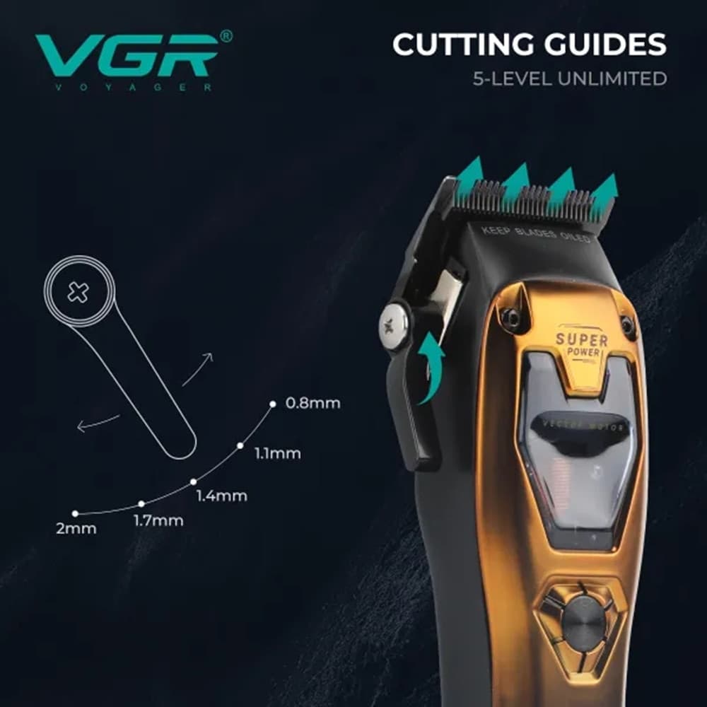 VGR V-668 Tagliacapelli Professionale Barber Clipper Fade LED - 7