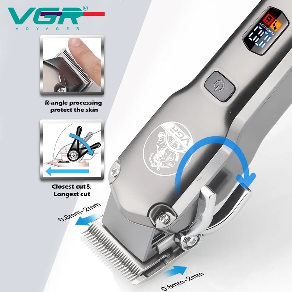 VGR V-675 Tagliacapelli Professionale + Trimmer Barber 2in1 - 3