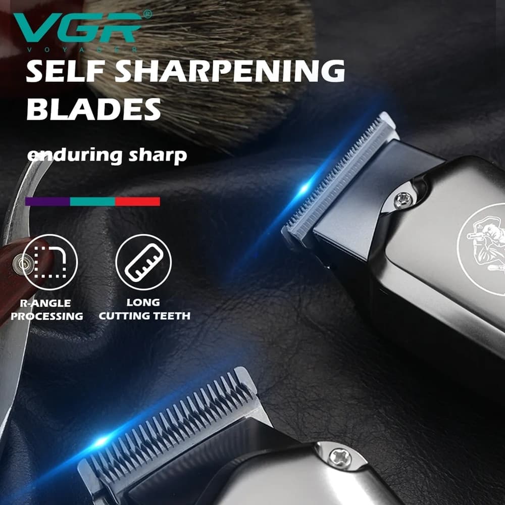 VGR V-675 Tagliacapelli Professionale + Trimmer Barber 2in1 - 5