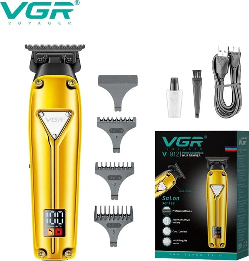 VGR V-912 Trimmer Barber Rasoio Professionale Regolabarba Precisione - 4