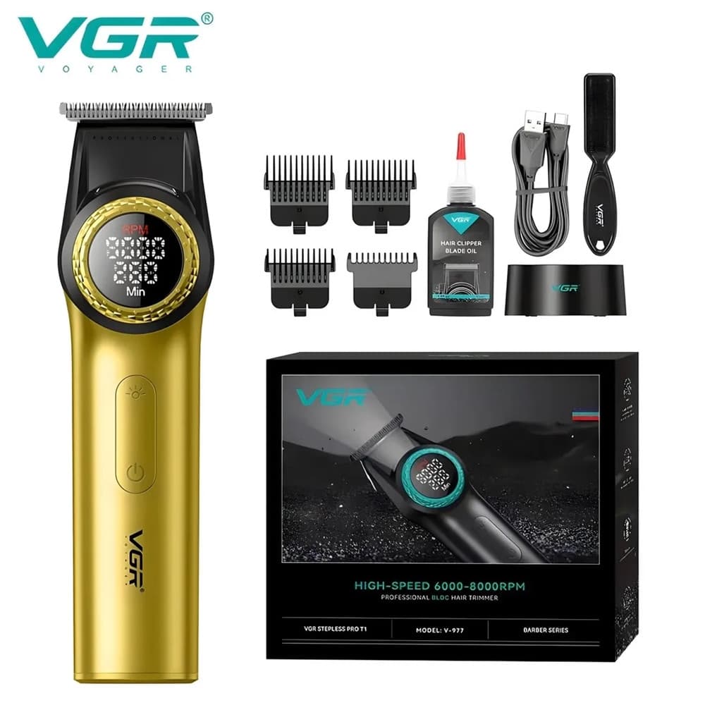 VGR V-977 Trimmer Professionale Lama a T | Rasoio Barber Precisione Fade - 10