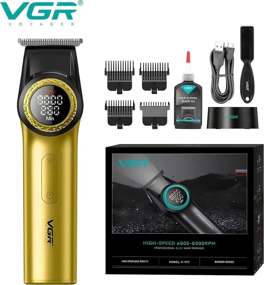 VGR V-977 Trimmer Professionale Lama a T | Rasoio Barber Precisione Fade - 2