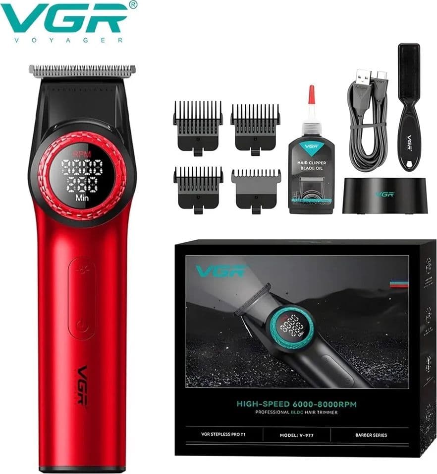 VGR V-977 Trimmer Professionale Lama a T | Rasoio Barber Precisione Fade - 3