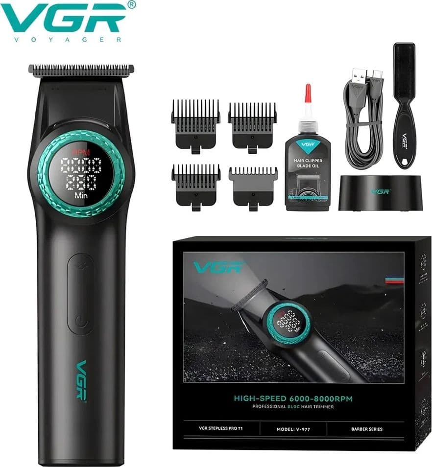 VGR V-977 Trimmer Professionale Lama a T | Rasoio Barber Precisione Fade - 4
