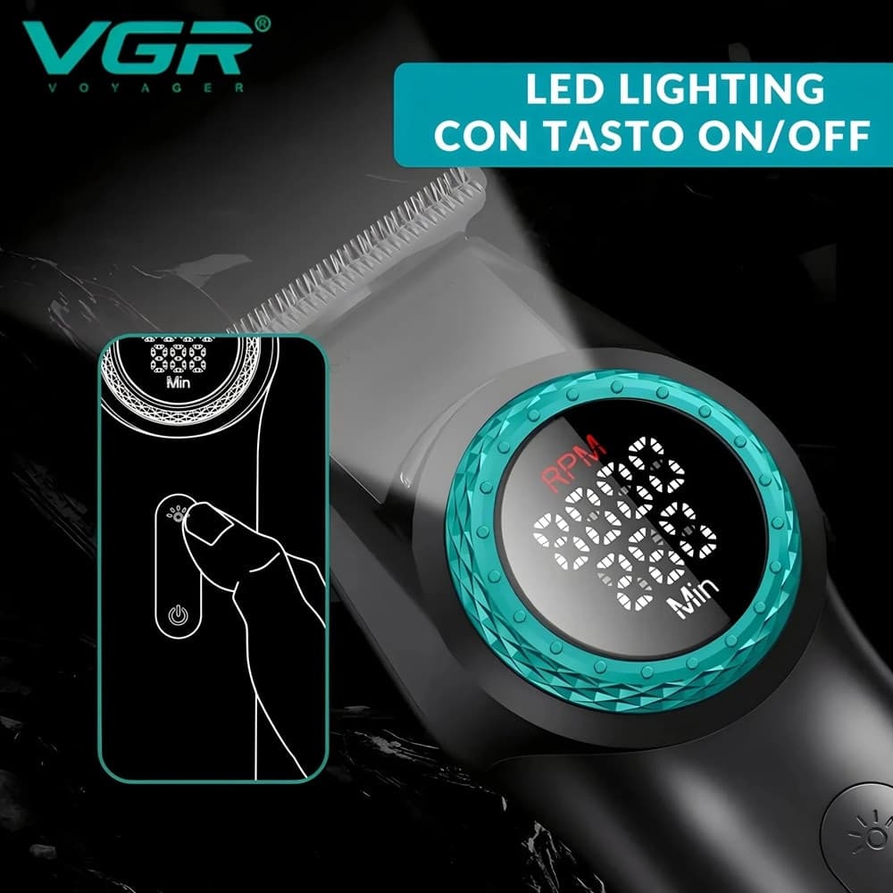 VGR V-977 Trimmer Professionale Lama a T | Rasoio Barber Precisione Fade - 5