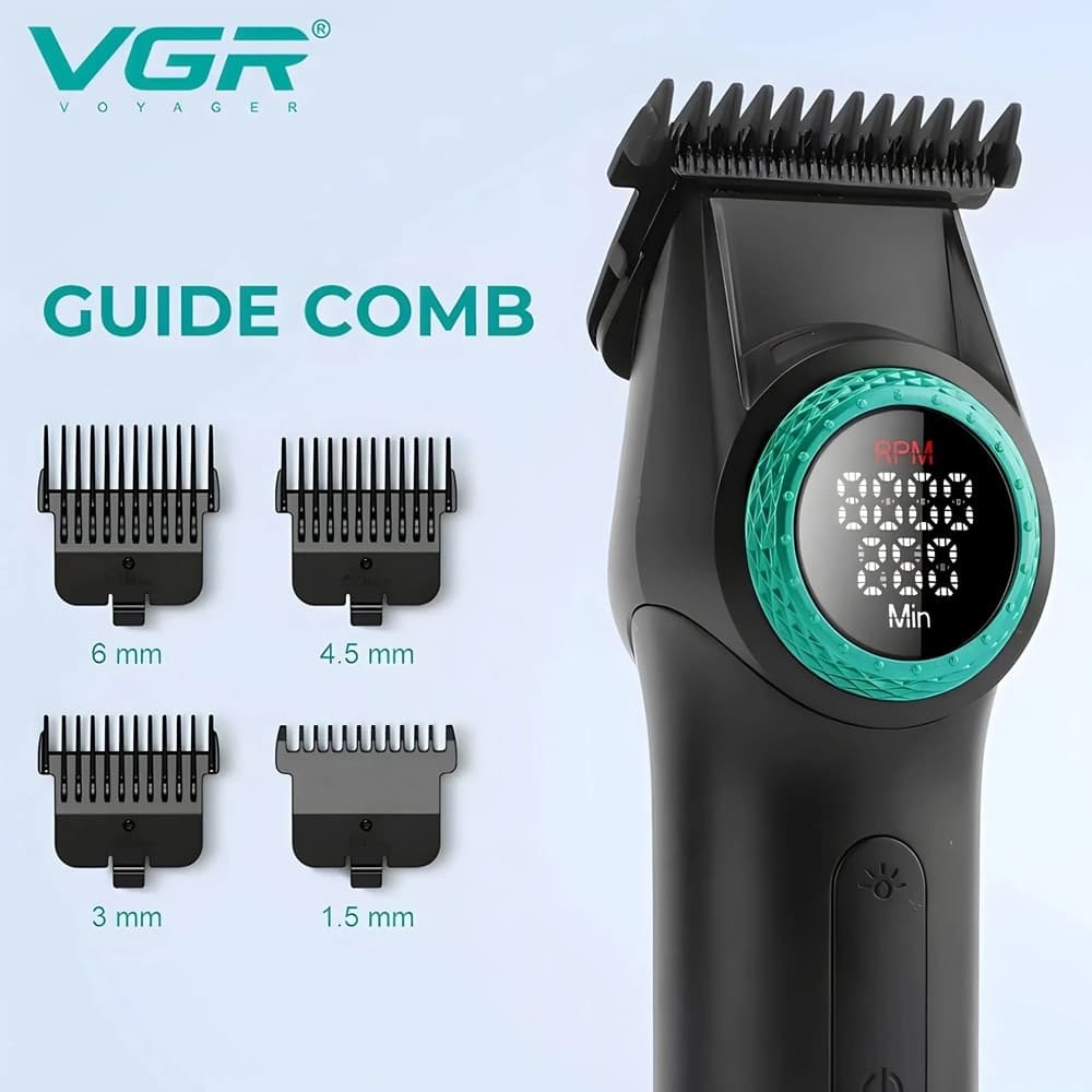 VGR V-977 Trimmer Professionale Lama a T | Rasoio Barber Precisione Fade - 8