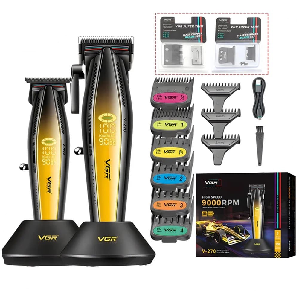 Trimmer Barber VGR V-992 T-Cut Rasoio Professionale Fade Contorni - 14