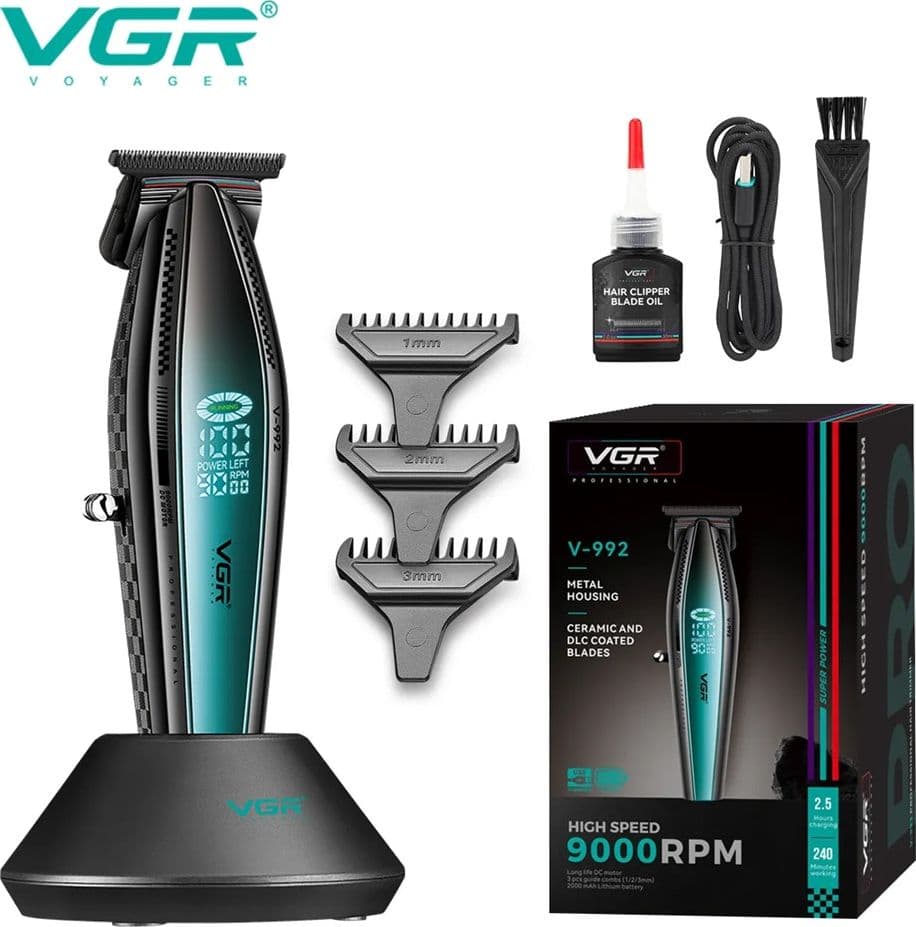 Trimmer Barber VGR V-992 T-Cut Rasoio Professionale Fade Contorni - 5