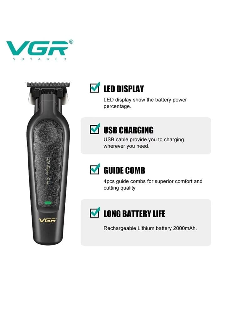 VGR V-995 Trimmer Barber Professionale Rasoio Tagliacapelli Precisione - 3