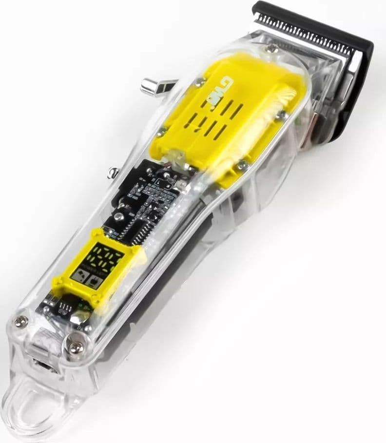 TAGLIACAPELLI ELETTRICO RICARICABILE USB PROFESSIONALE DISPLAY LED DESIGN TRASPARENTE GW-9972 - 5