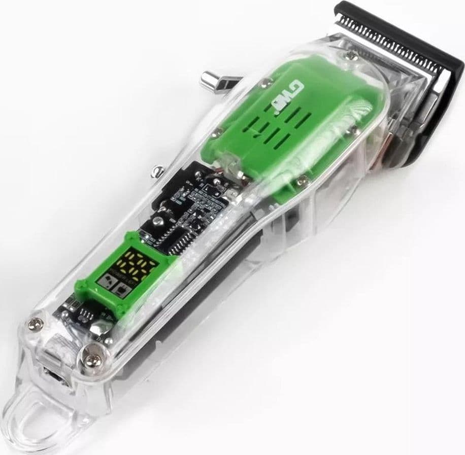 TAGLIACAPELLI ELETTRICO RICARICABILE USB PROFESSIONALE DISPLAY LED DESIGN TRASPARENTE GW-9972 - 8