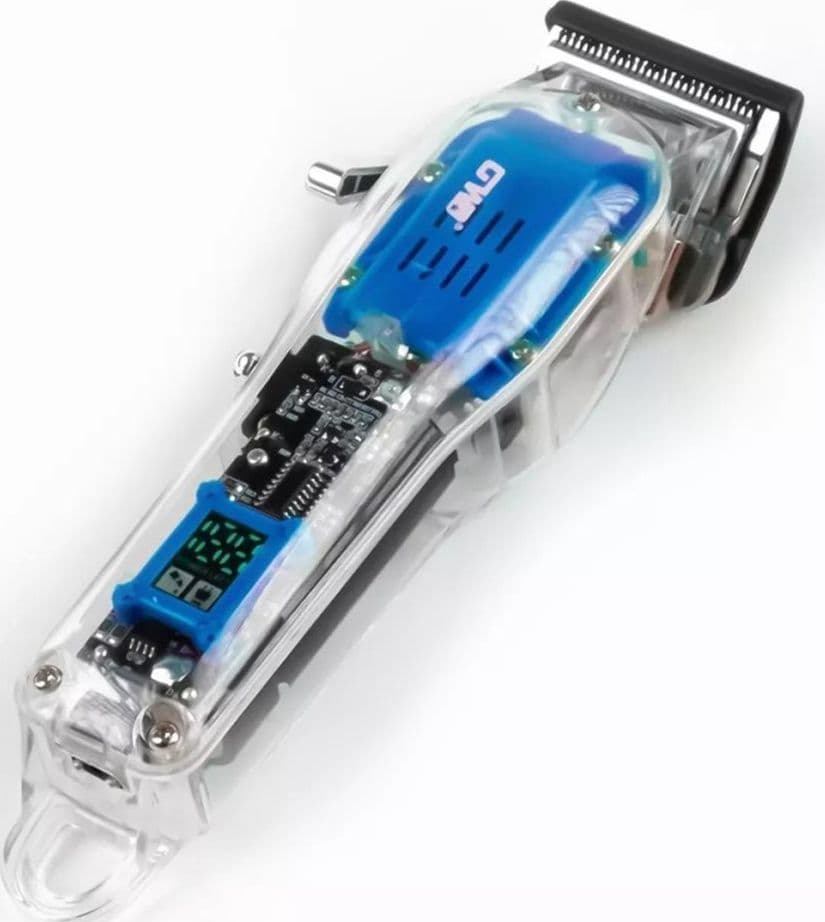 TAGLIACAPELLI ELETTRICO RICARICABILE USB PROFESSIONALE DISPLAY LED DESIGN TRASPARENTE GW-9972 - 10