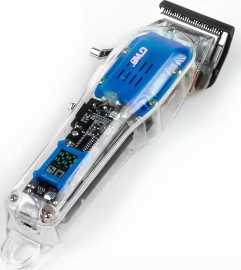 TAGLIACAPELLI ELETTRICO RICARICABILE USB PROFESSIONALE DISPLAY LED DESIGN TRASPARENTE GW-9972 - 10