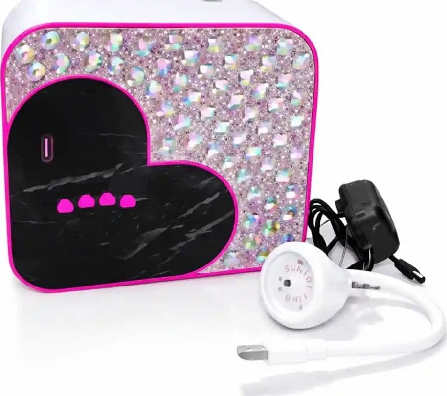 LAMPADA PER UNGHIE UV LED PORTATILE 288 W 45 LED DESIGN A CUORE CON BRILLANTI SUN BT-17 - 2