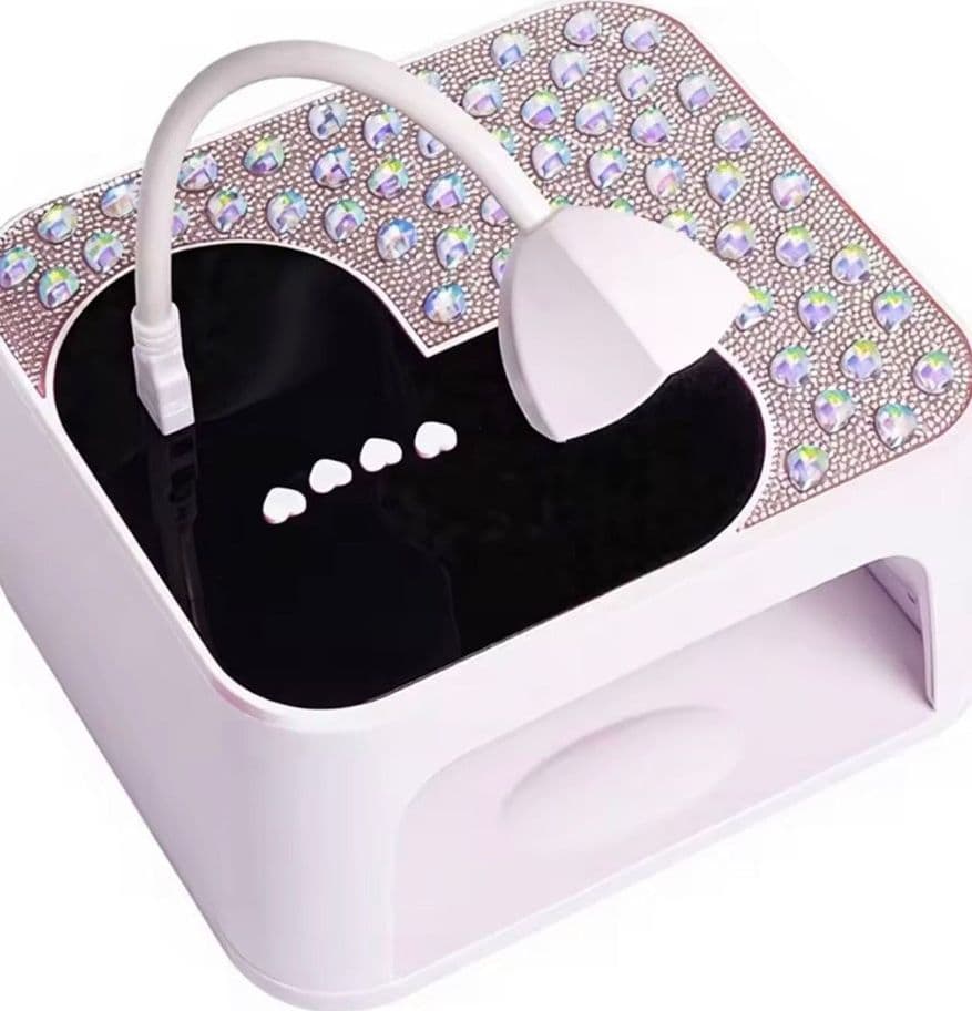 LAMPADA PER UNGHIE UV LED PORTATILE 288 W 45 LED DESIGN A CUORE CON BRILLANTI SUN BT-17 - 9