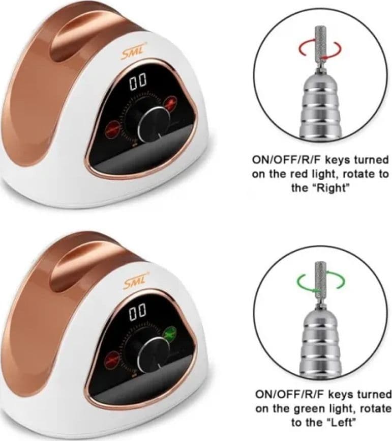 FRESA PROFESSIONALE PER UNGHIE M15 MANICURE PEDICURE 45000 GIRI/MIN 65W DISPLAY LED - 6