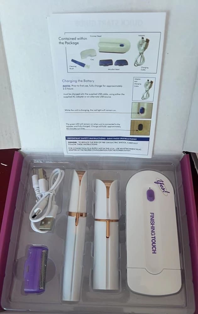 KIT 3IN1 EPILATORI VISO PROFESSIONALE TRIMMER PER RIMOZIONE ISTANTANEA INDOLORE PELI - 4