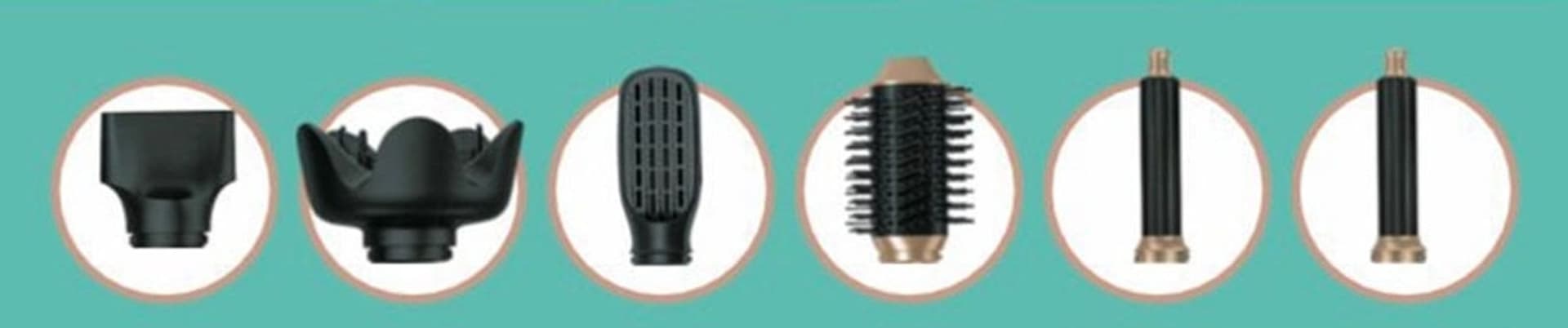 ASCIUGACAPELLI SPAZZOLA AD ARIA CALDA ARRICCIACAPELLI 6IN1 MULTIFUNZIONE STYLING DIFFUSORE - 6