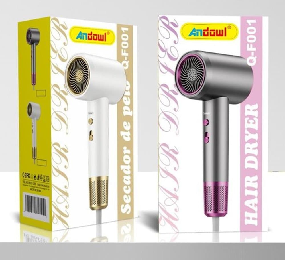 ASCIUGACAPELLI Q-F001 2 VELOCITÀ 2 TEMPERATURE TECNOLOGIA IONICA IMPUGNATURA ERGONOMICA - 2