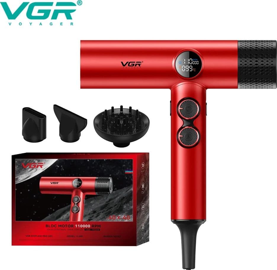 Asciugacapelli Professionale VGR V-401 Motore BLDC 1900W Parrucchiere - 2