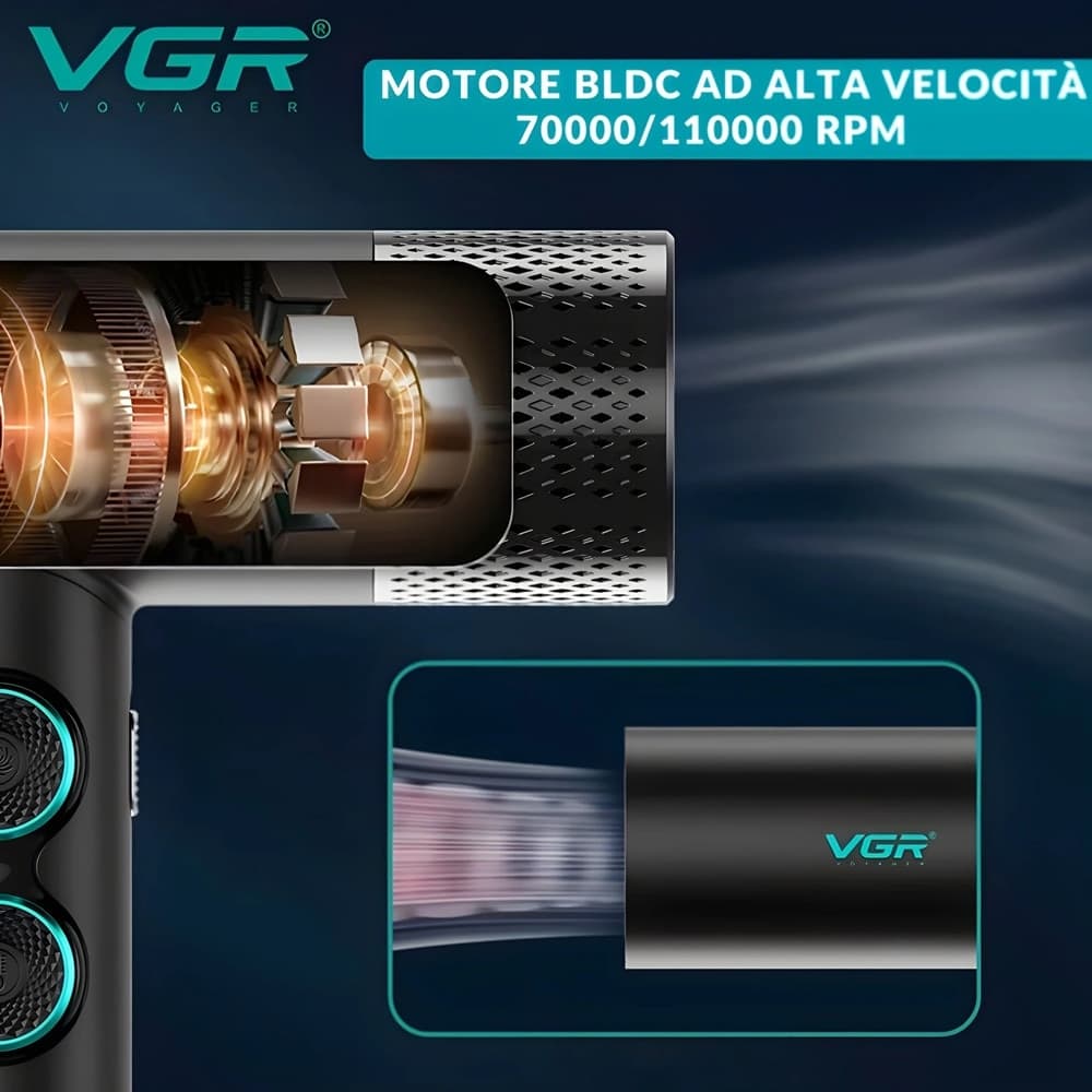 Asciugacapelli Professionale VGR V-401 Motore BLDC 1900W Parrucchiere - 5
