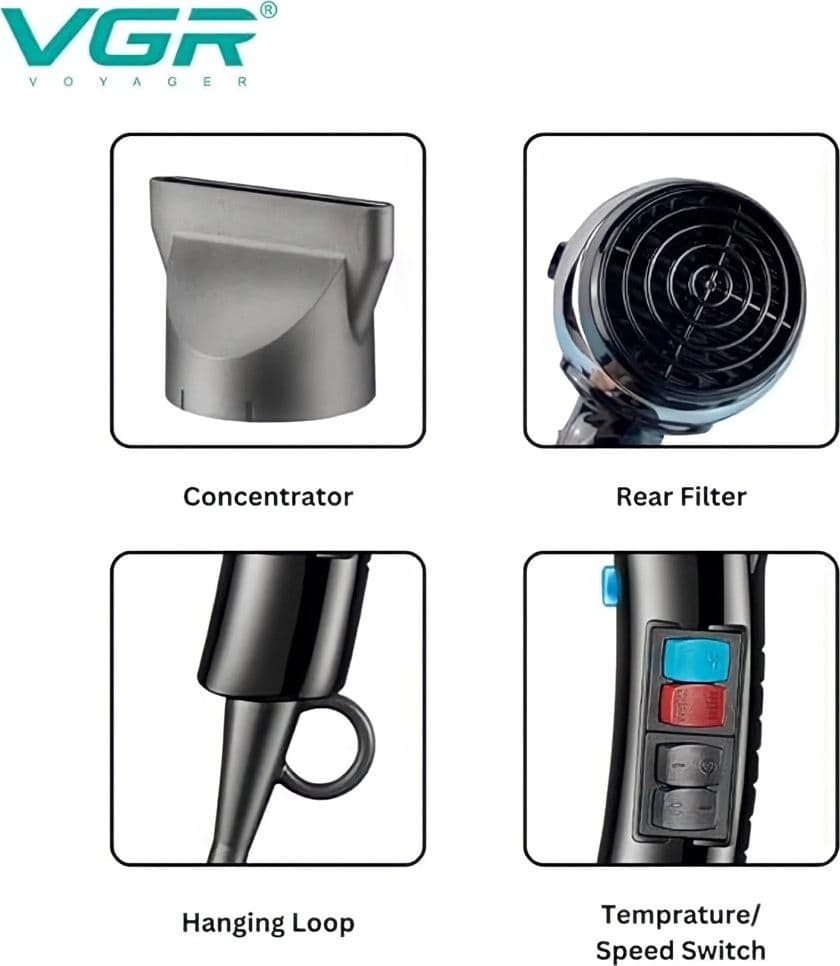 Hair Dryer Professionale VGR V-465 | Asciugacapelli Parrucchiere Styling - 3