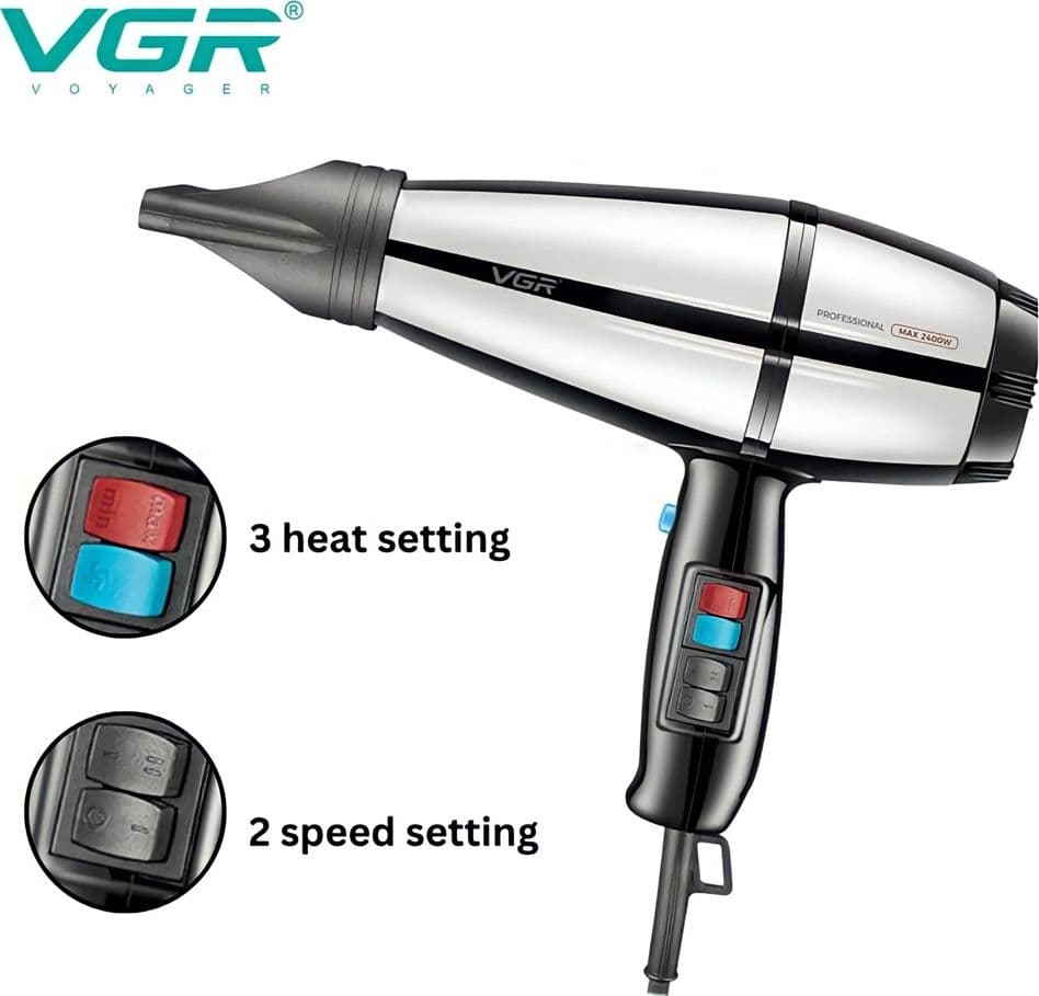 Asciugacapelli Professionale VGR V-466 2400W Ionico Parrucchiere Shop - 6