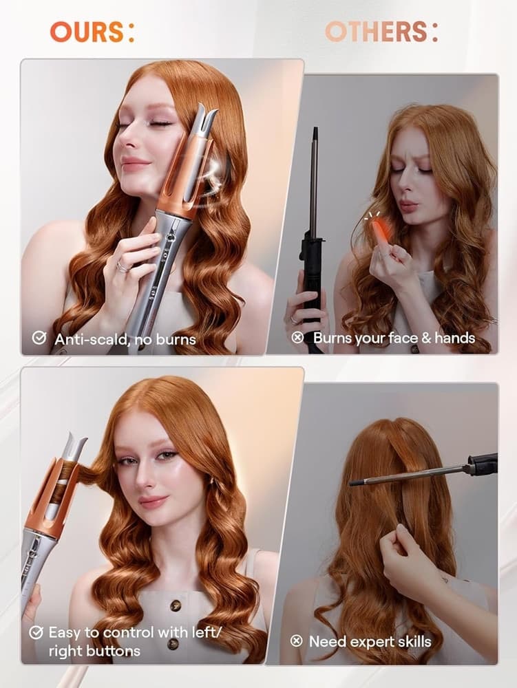 ARRICCIACAPELLI AUTOMATICO CON 3 TEMPERATURE ROTAZIONE ANTIGROVIGLIO PER STYLING CAPELLI - 3