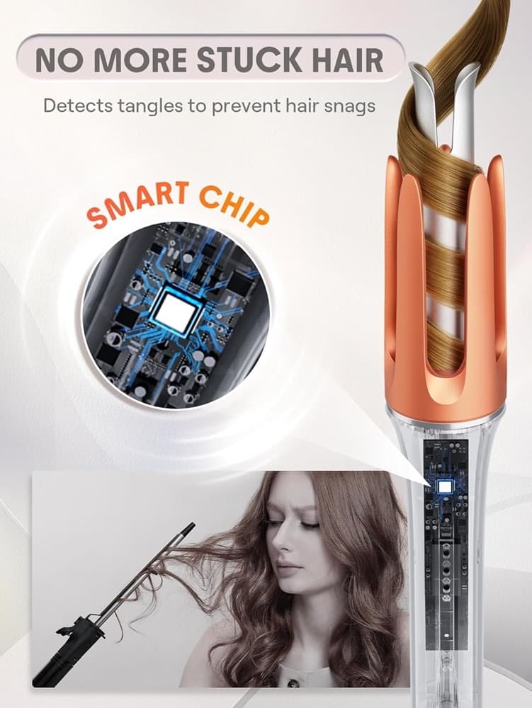 ARRICCIACAPELLI AUTOMATICO CON 3 TEMPERATURE ROTAZIONE ANTIGROVIGLIO PER STYLING CAPELLI - 7
